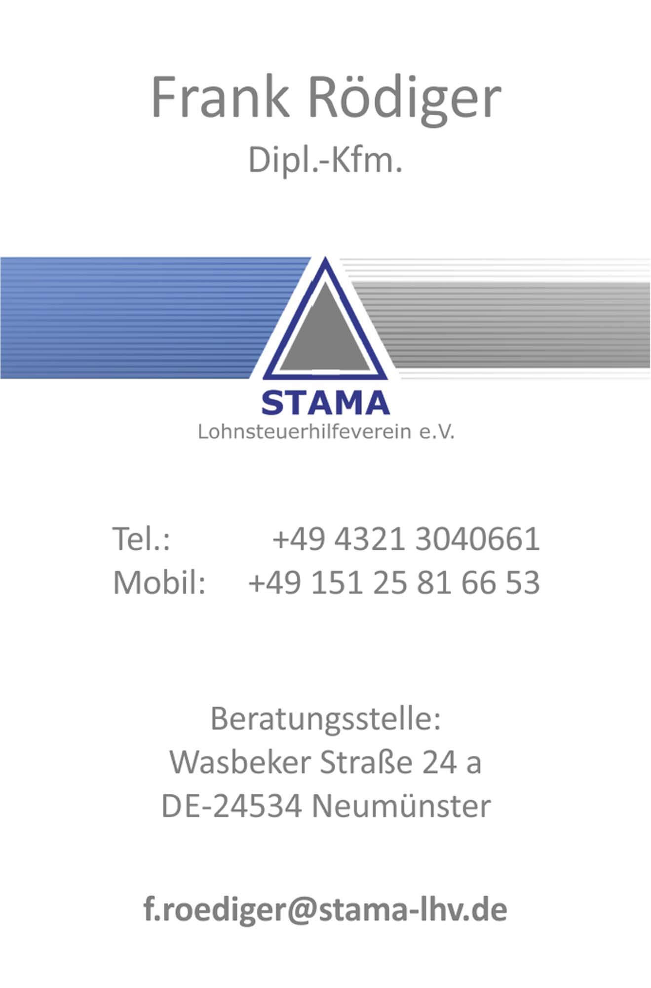 Visitenkarte von Frank Rödiger